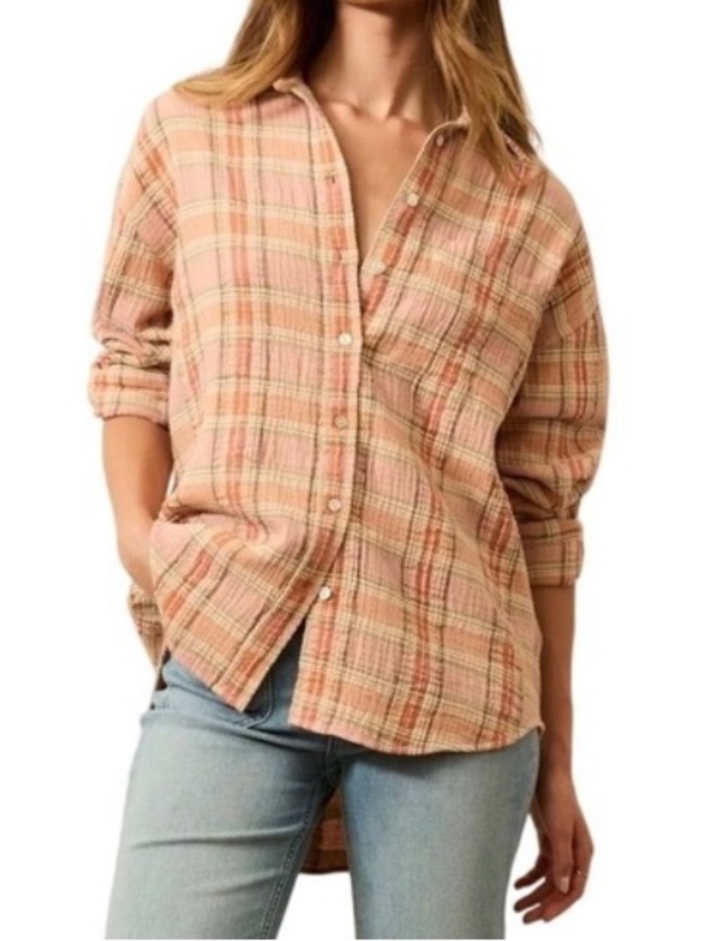Faherty 100% Organic Cotton Gauze Relaxed Button Down Shirt Size: S